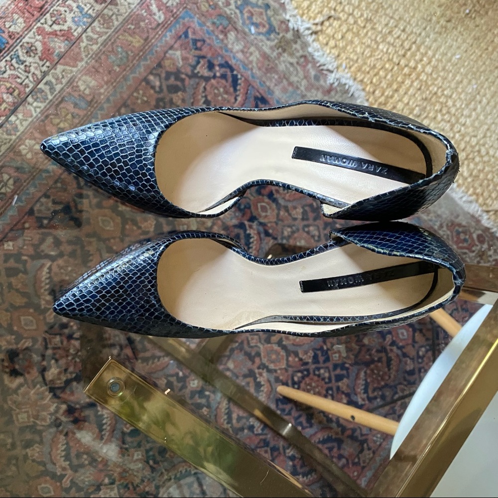 Zara Blue Snakeskin Stilettos Size 38